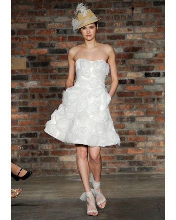 This flirty wedding dress is from the Melissa Sweet collection for Spring
