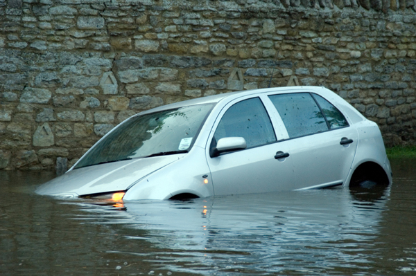 sinking car