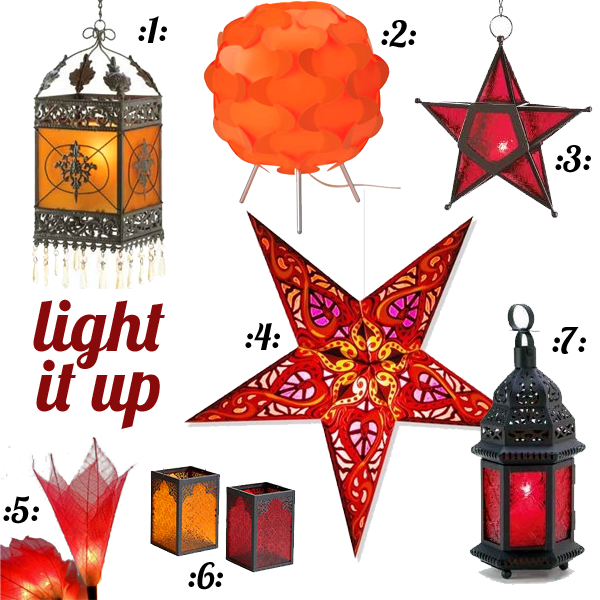 Orange, red and yellow lighting for the home