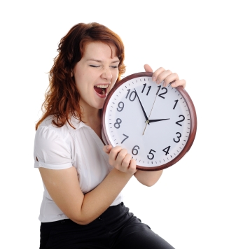 Woman with a clock