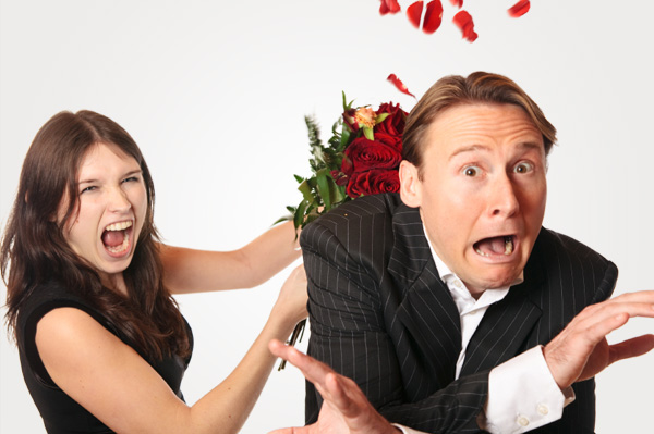 Unhappy couple on Valentine's Day
