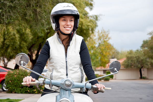 Woman with vespa