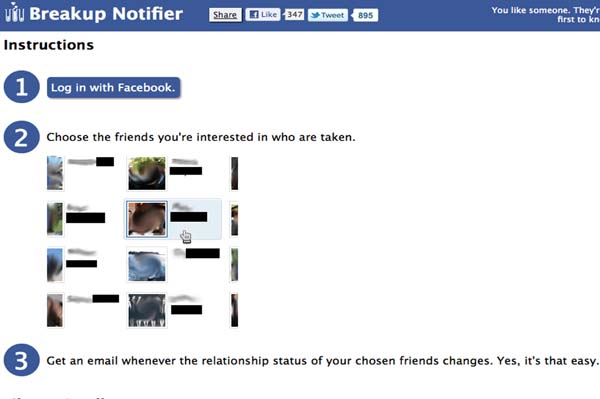 Facebook Breakup Notifier lets you keep tabs on friends