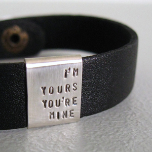 Leather and sterling silver cuff from Silvermade Studio