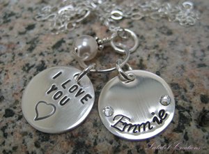 Personalized sterling silver necklace from Lalabel Creations
