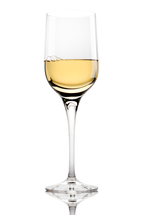 Full White Wine Glass