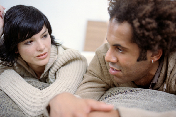 Couple having discussion