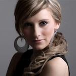 Brunette woman with long ponytail for fall