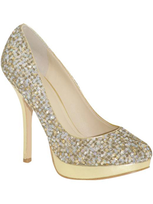 Gold metallic shoes