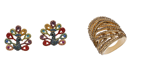 Cocktail ring and earrings