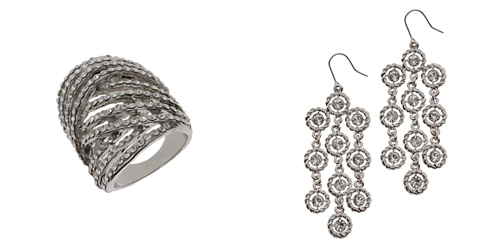 Diamond ring and earrings