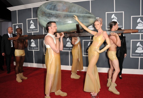pictures of lady gaga egg dress. Of course, Lady Gaga was over