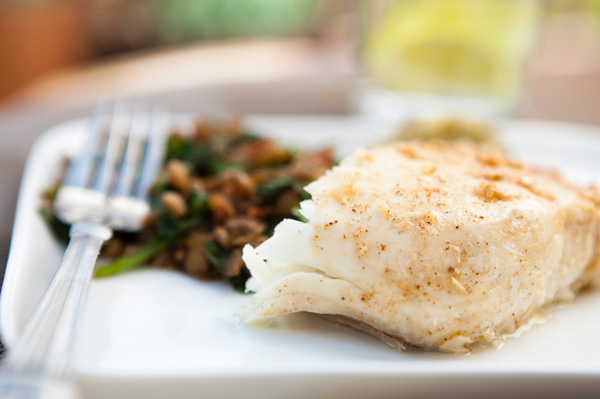 Marinated halibut