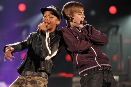 Justin Bieber and Jaden Smith at the Grammy Awards