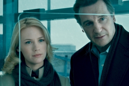 January Jones and Liam Neeson