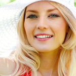 Woman with clear skin