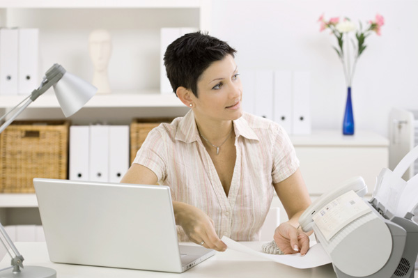 Woman in home office