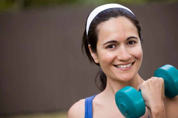 Woman lifting weights