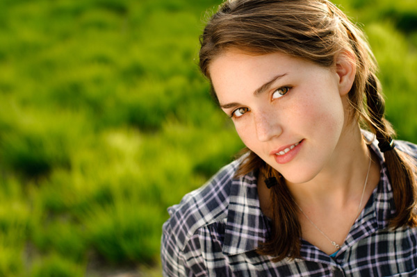 Woman with natural makeup