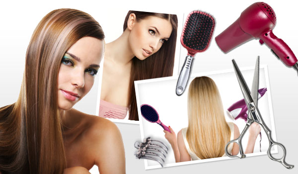 Woman with straight hair 