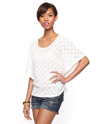 Eyelet Pattern Top $17.80