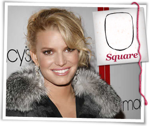 Jessica Simpson with a squared face hairstyle Jessica Simpson with a squared face hairstyle