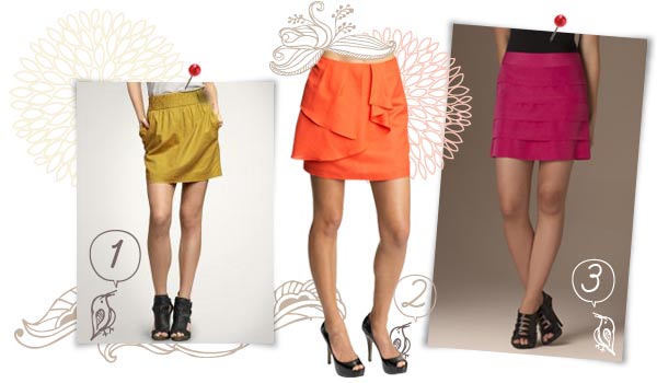 Bold, bright colored skirts