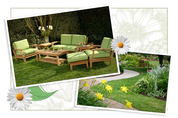 Spring garden and patio