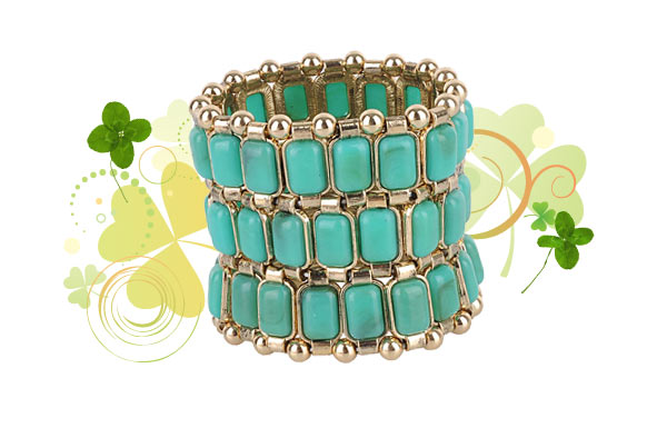 green rectangle bead bracelet Forever 21