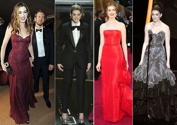Anne Hathaway in 2011 Oscar gowns