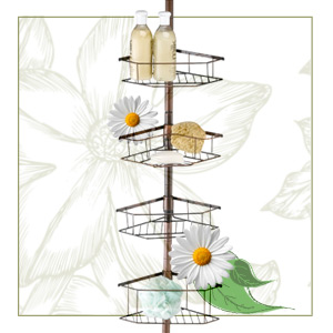 Oil-Rubbed Bronze Tension Pole Shower Caddy