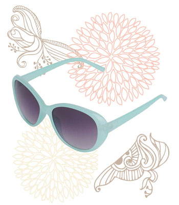 Teal sunglasses, $5.80 at Forever 21