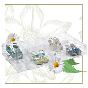 Divided PEVA Underbed Shoe Chest