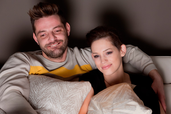 Couple watching tv