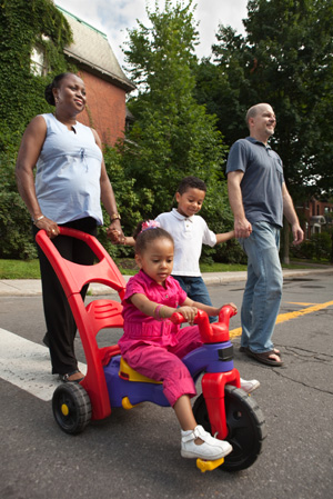 Family taking walk