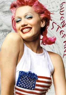 Gwen Stefani's celebrity pink hairstyle