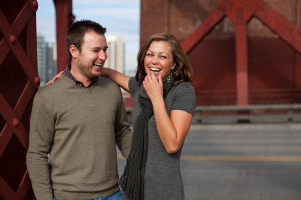 Happy couple laughing