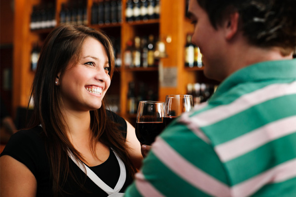Happy couple on fun date