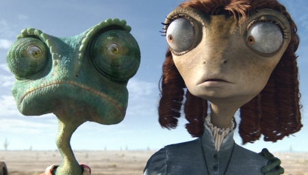 Johnny Depp and Isla Fisher in Rango