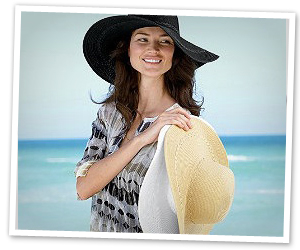 Try an oversized hat at the beach