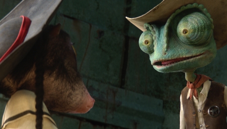 Johnny Depp and Abigail Breslin in Rango