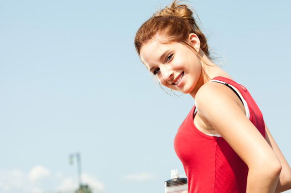Teen girl going for run