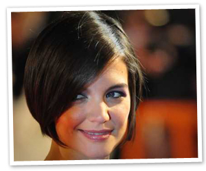 Katie Holmes's short, brown bob celebrity hairsytle