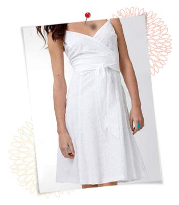 White sun dress, $100 at JcPenny