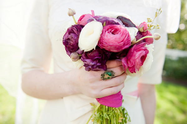 Woman with bouquet