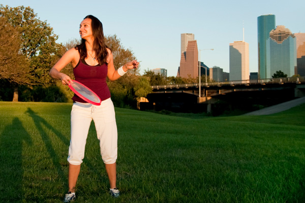 Woman with frisbee