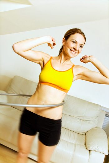 Woman with hula hoop