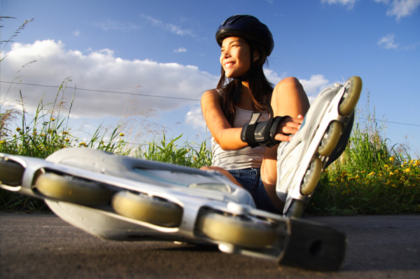 Woman with rollerblades