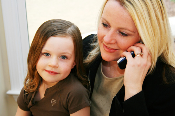 work at home mom with daughter