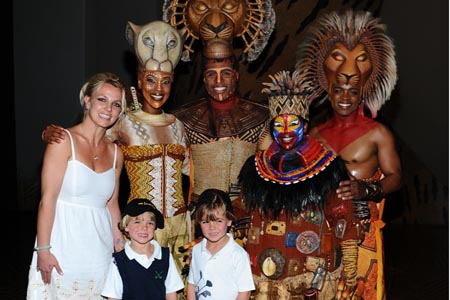 Britney Spears, Sean Preston and Jayden James see The Lion King in Las Vegas